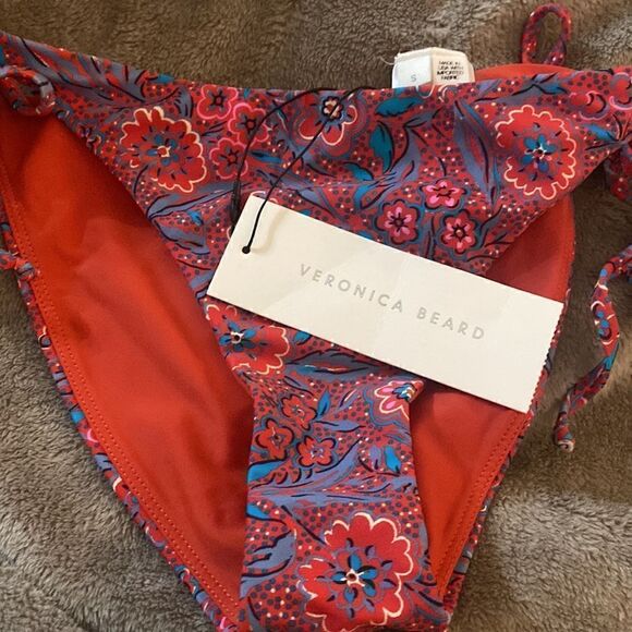 Veronica Beard NWT Gavitella Bottoms in Textured Floral Spicy Red MT Siz… - Picture 5 of 10